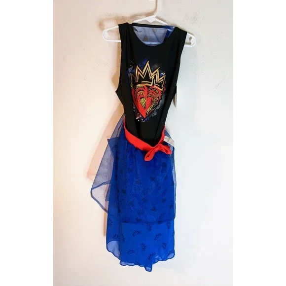 open lace back dress Febbabe Descendants Costume Dress for Girls Hallween Carnival Fancy Party  Evie Cosplay Outfit Kids Child Short Sleeve Tulle Dresses Birthday Dressing  up Red Age 5-6 Years: Buy Online at Best Price in